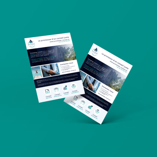 Création d'un flyer pour le cabinet de conseil financier Prométhée Conseil