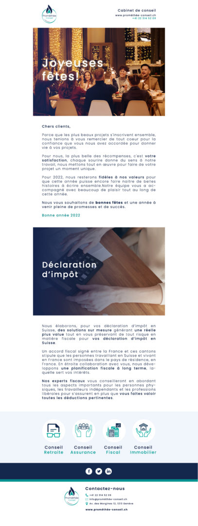 Création newsletter prométhée conseil