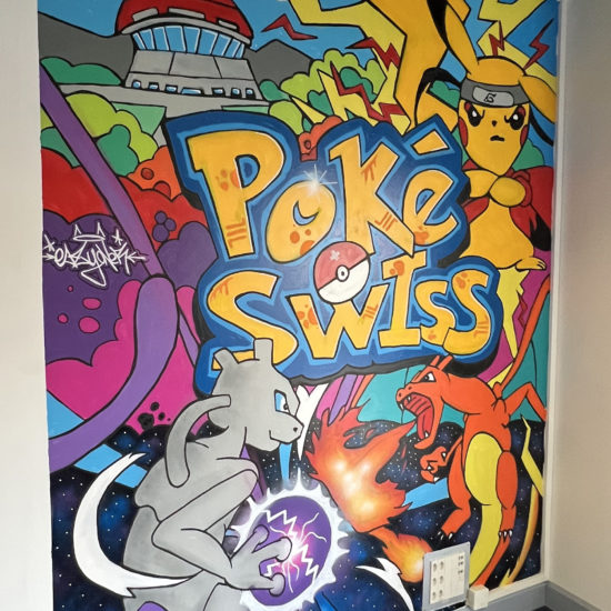 fresque murale graffiti pokemon poke-swiss.ch eazyone.ch artiste graffeur genève