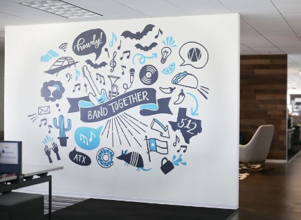 Fresque murale dans votre espace de travail