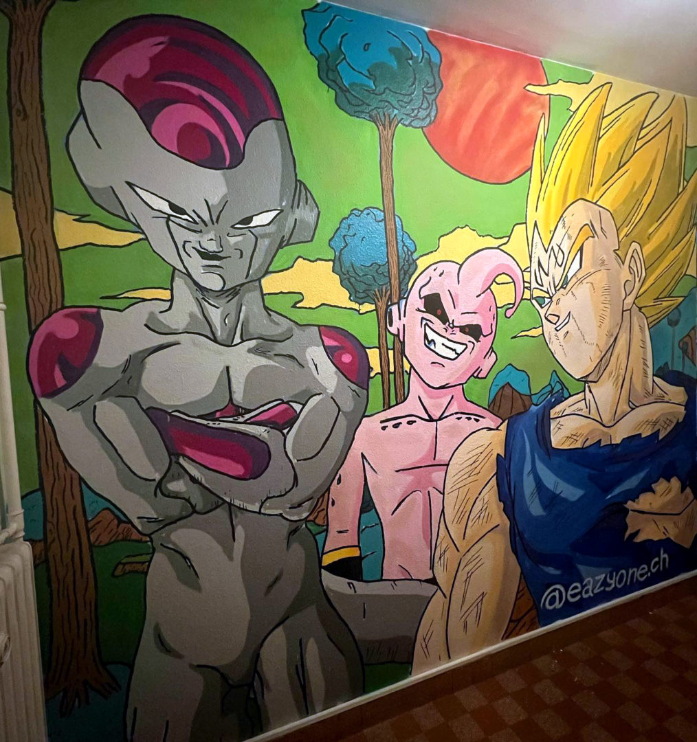 fresque murale graffiti dragon ball z