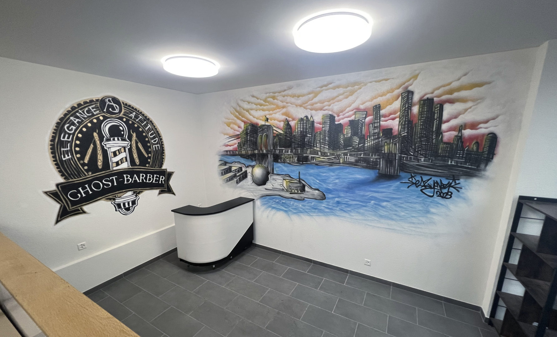 trompe oeil graffiti de la ville de new york par le graffeur eazyone,ch