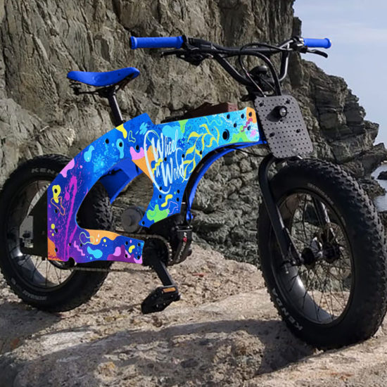 customisation du vélo electrique wheel n wood par le graffeur eazyone.ch